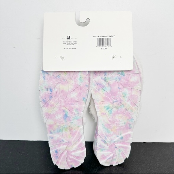 Fifth & Luxe White Faux Fur Slippers Slip-On Outdoor XL 10/11 - Picture 3 of 9